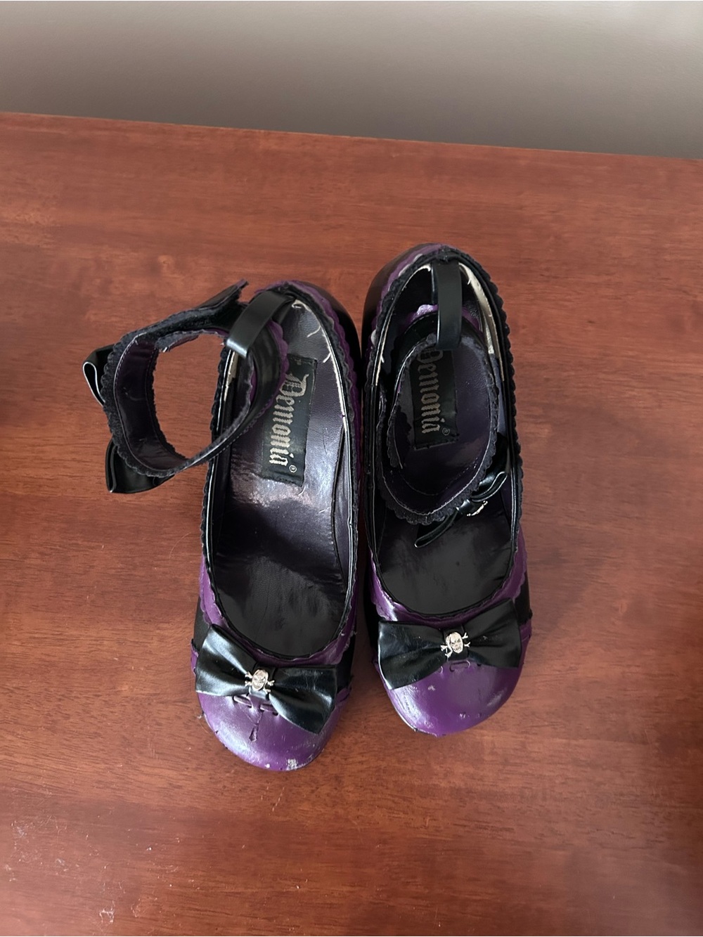 RARE Demonia GLAM-40 Schwarz-Lila (size 8) - Picture 3 of 6